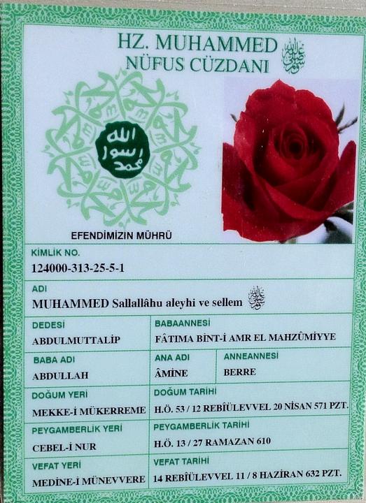 HZ.MUHAMMED NÜFUS CÜZDANI